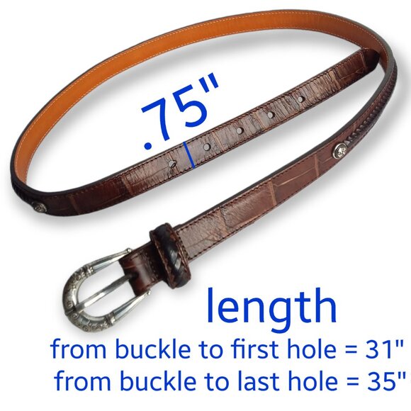 Brighton Western Leather Belt Size Large 34in 2 Tone Brown Black Southwestern main image 6